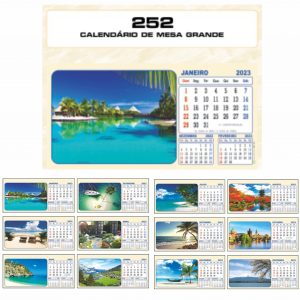 Calendário de Mesa Tamanho: 21cm x 16,5cm (Ref.: 250, 251 e 252)