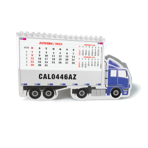 Calendário de Mesa Caminhão Tamanho: 11,6cm x 19,6cm (Ref.: CALO446AZ e CALO446CZ)